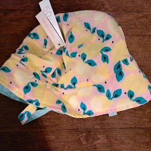Joe Fresh lemon hat sunhat sun hat yellow NWT baby 0-12 months girl
